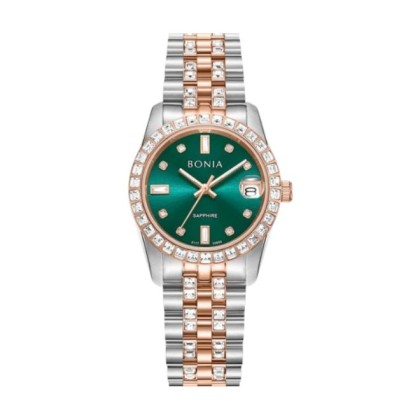 Bonia Elegance BNB10950-3697S Green Dial Stainless Steel Women Watch 